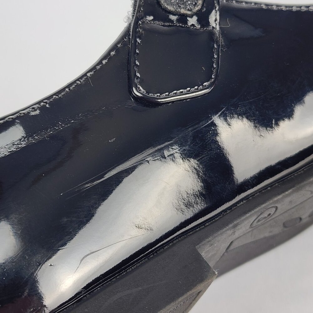 Rachel Shoes Girls 3M Black "Patent Leather Look" Rhinestone Hook‎ Loop Closure - Picture 15 of 15